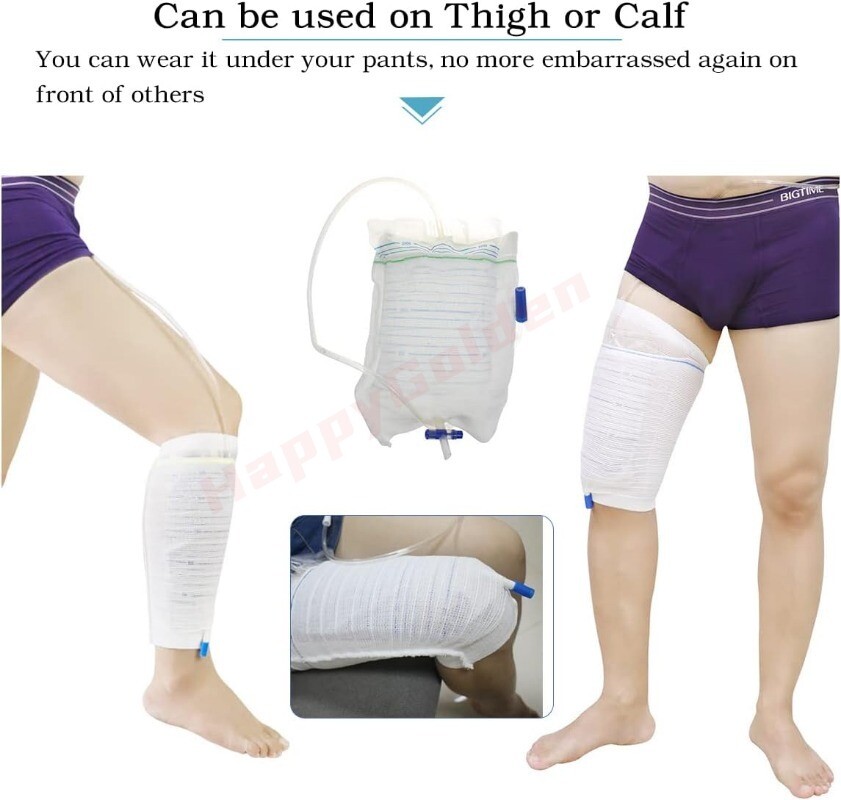 2x Catheter Leg Bag Holder Fabric Sleeves Urine Foley Urinary Drainage Bag Strap