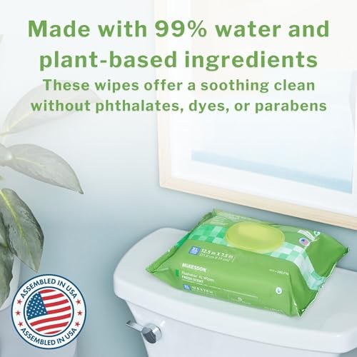 McKesson Flushable Adult Wet Wipes XL 576 Count Unscented