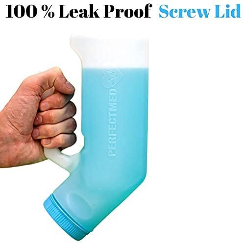 Spill-Proof Urinals for Men – 32 oz Portable Urine Bottle Bed Pan (2 Pack)