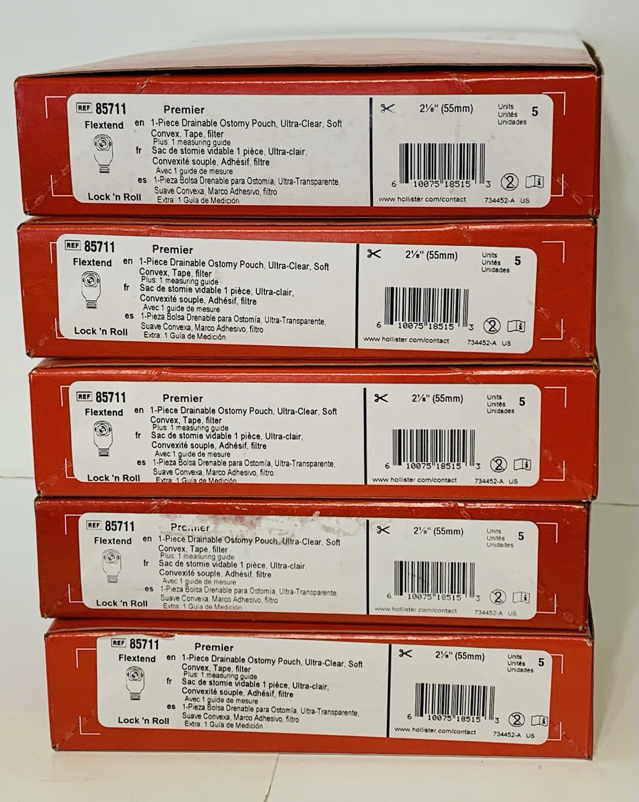 5 BOXES Hollister 85711 Convex 1-Pc Pouches Cut to Fit 5 Boxes Exp.2028-2029