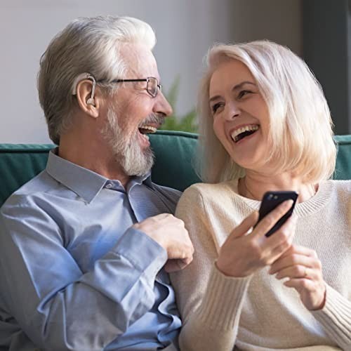 Rechargeable Hearing Aids for Seniors | Noise Cancellation | Over Ear Fit, Pair