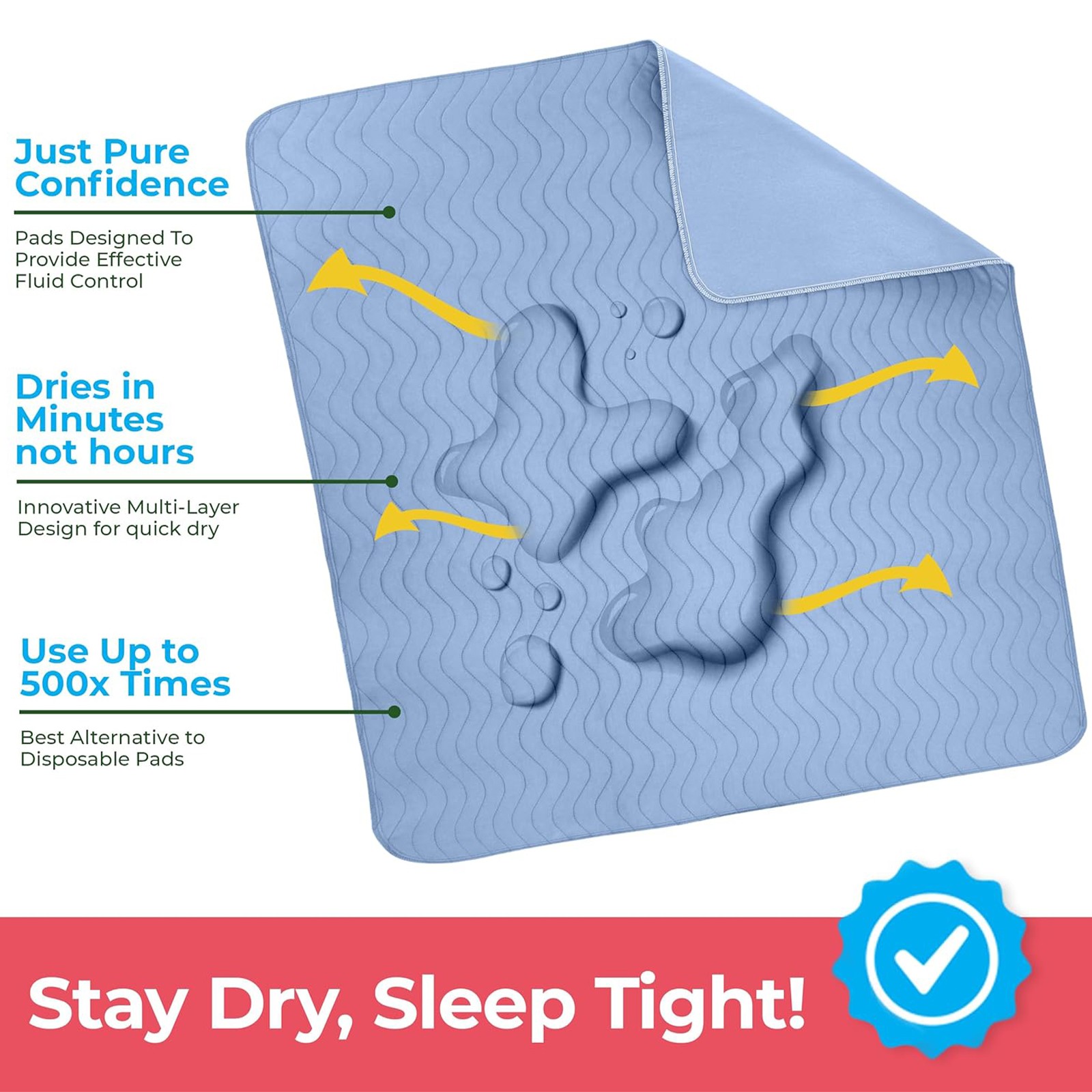 Utopia Bedding Washable Reusable Waterproof Underpads 18×24 Incontinence 4 PACK
