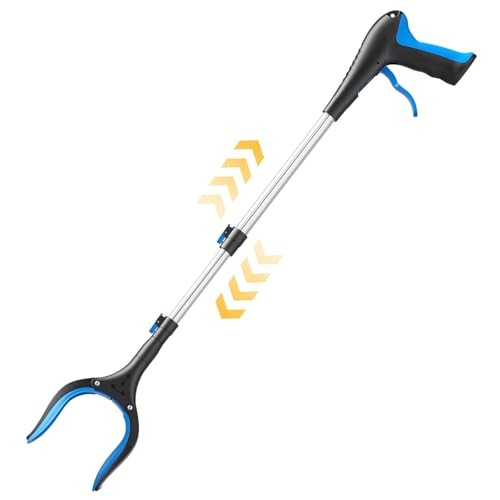 Telescopic Grabber Reacher Tool, 5-Level Adjustable Length (23” to 41”) Blue