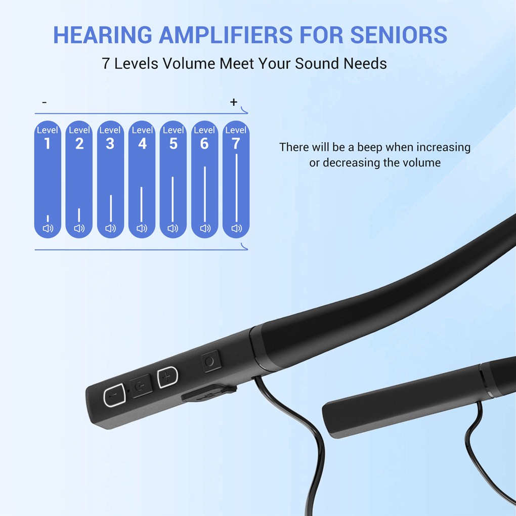 Lightweight Hearing Aid for Elderly Improve Sound Clarity Amplifier Portable