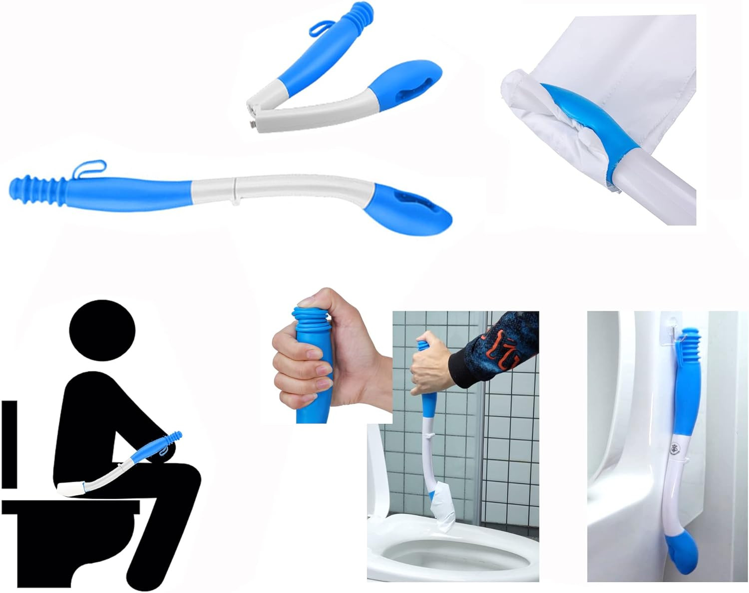 Foldable Long Reach Comfort Wiper for Toilet Paper, Toilet Tissue Aid Butt Wiper