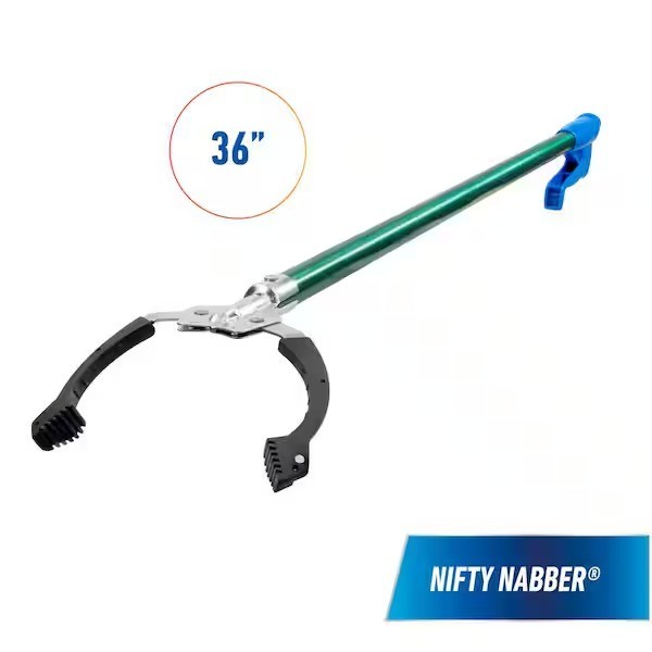 Unger 36 in. Nifty Nabber Trash Picker Grabber with Comfort Grip & Rubber Claws