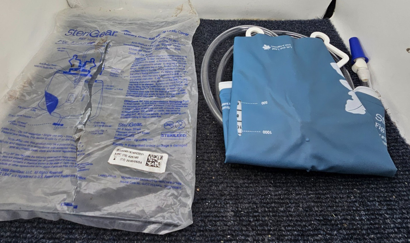 Sterigear 10273: The Fig Leaf, Urinary Drain Bag With Fig Leaf Cover 2000mL