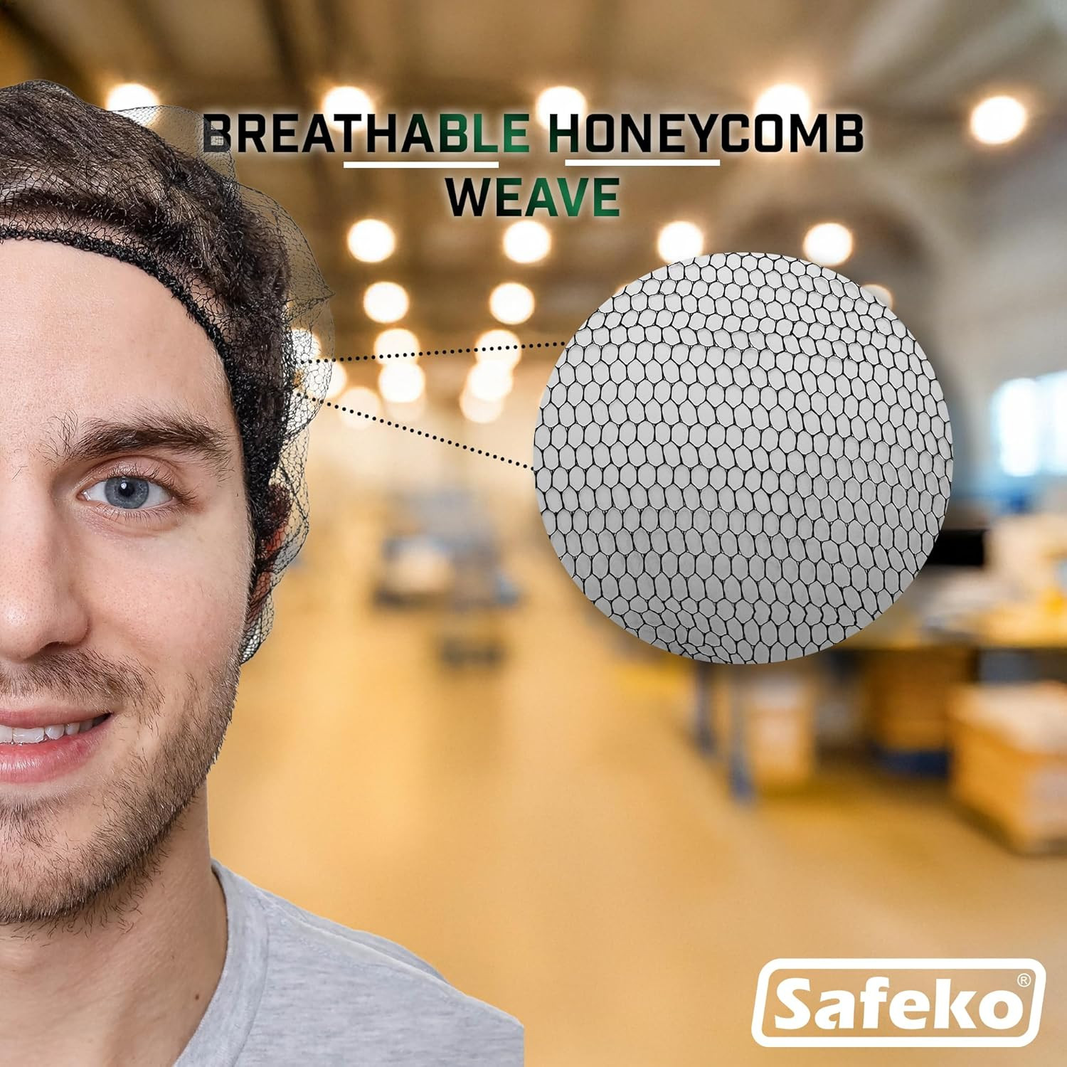 Disposable Honeycomb Nylon Hair Nets | Breathable | 1,000 Count [BLACK | BLUE |