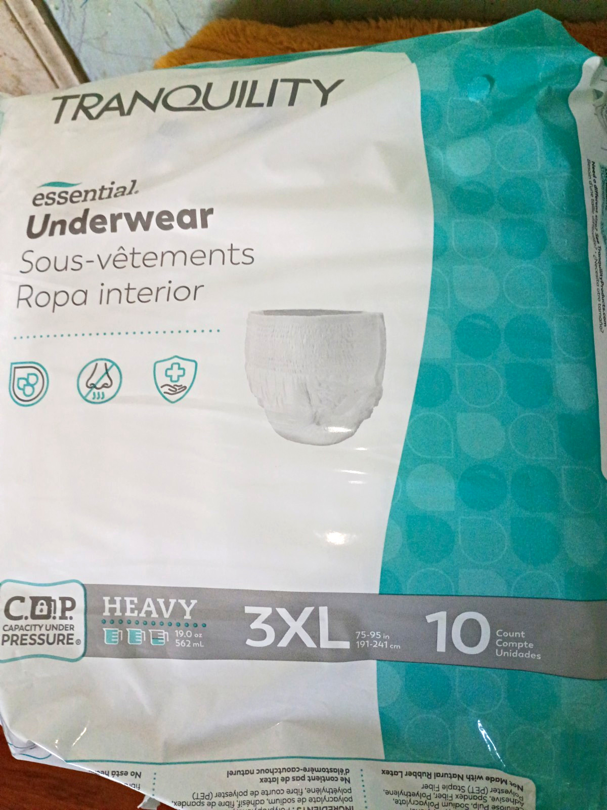 Lot Of 2 Tranquility Essential Underwear Heavy Disposable Pants 3XL 10ct