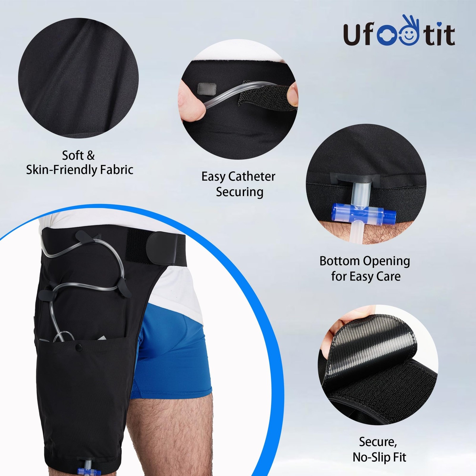 Catheter Leg Bag Holder Breathable Fabric, StayinPlace Urine Bag Stabilizati…