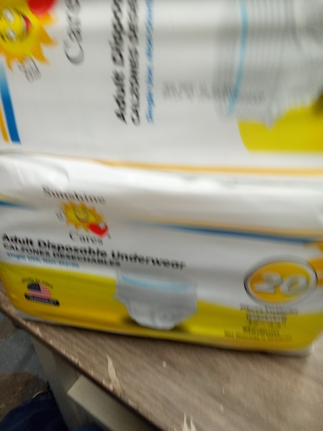 2 Pk Sunshine Cares Adult Disposable Diapers M 32-44in, 20 Ct 9057