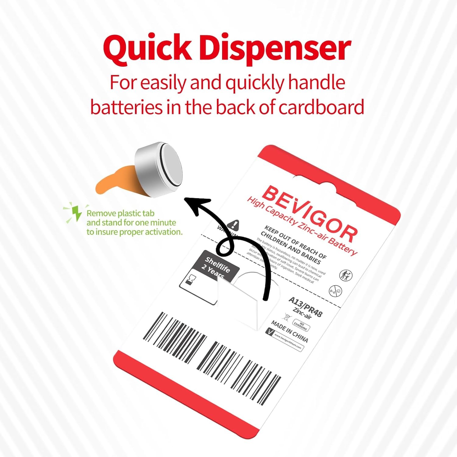 Hearing Aid Batteries Size 13 BEVIGOR Zinc Air 24-Pack 1.45V Mercury Free