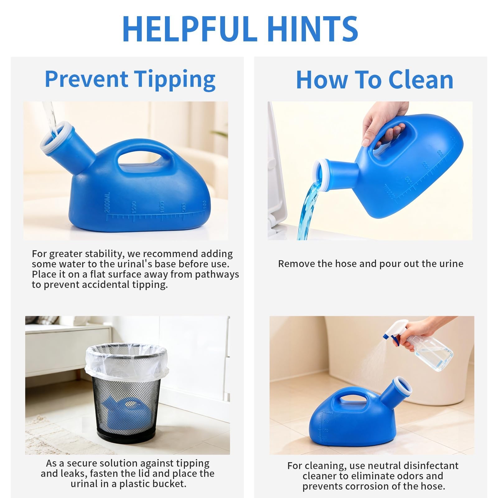 ONEDONE Urinals for Men – Portable Urinal 1 Count (Pack of 1), Blue