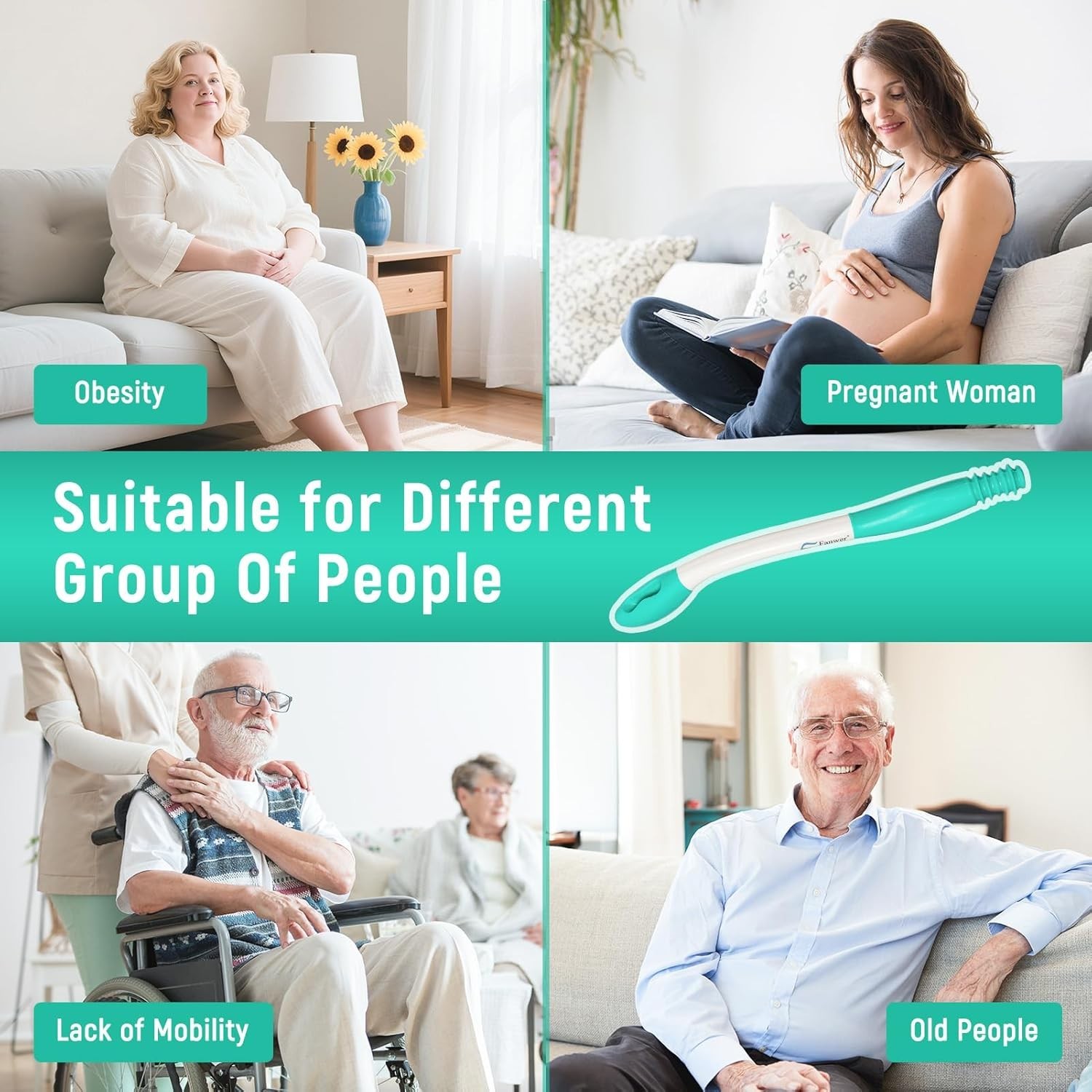 Toilet Aids for Wiping 15.7-Inch Bath Helper Self-Assist for Disabled