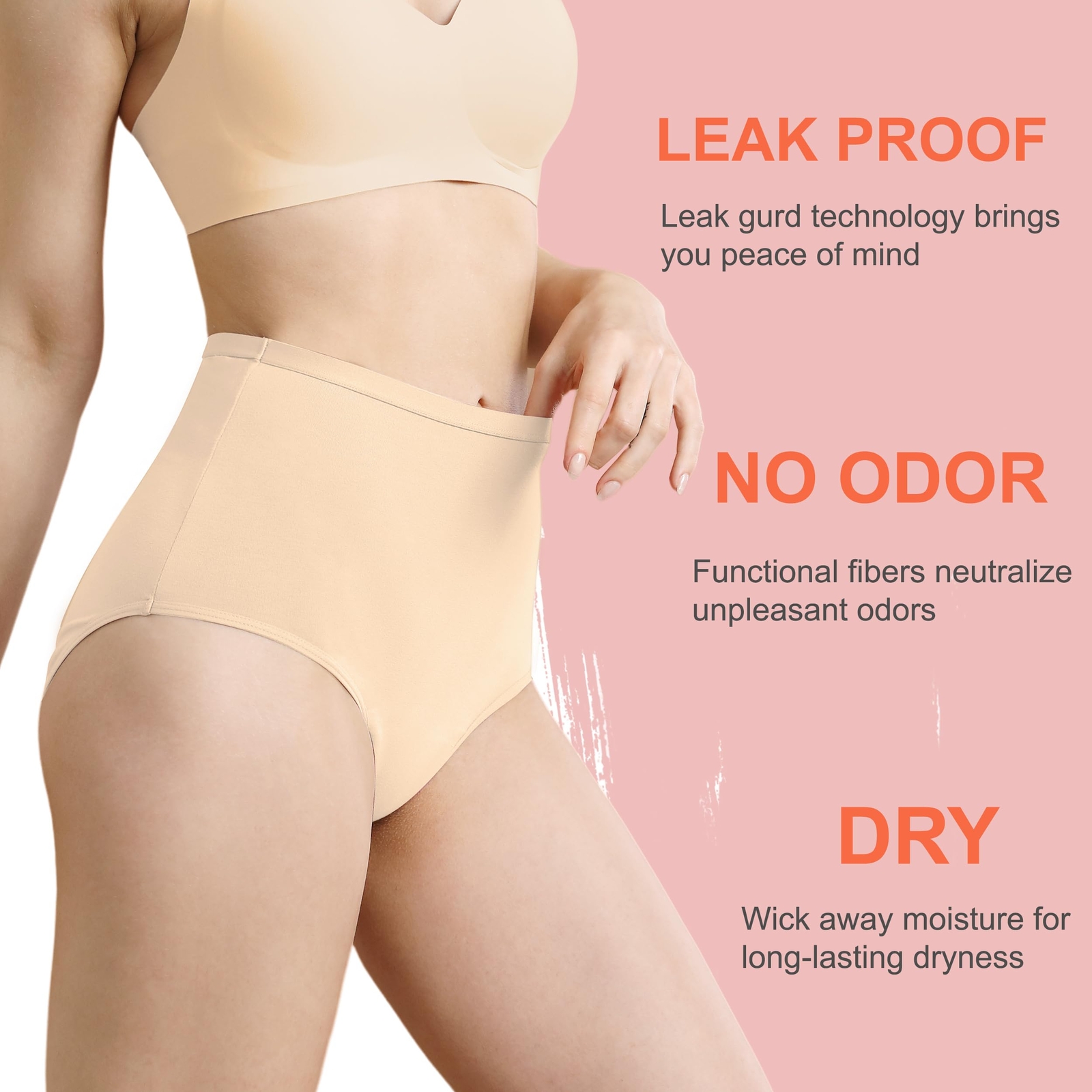Leak Proof Incontinence Underwear for Women Washable Absorbent Bladder Contro…