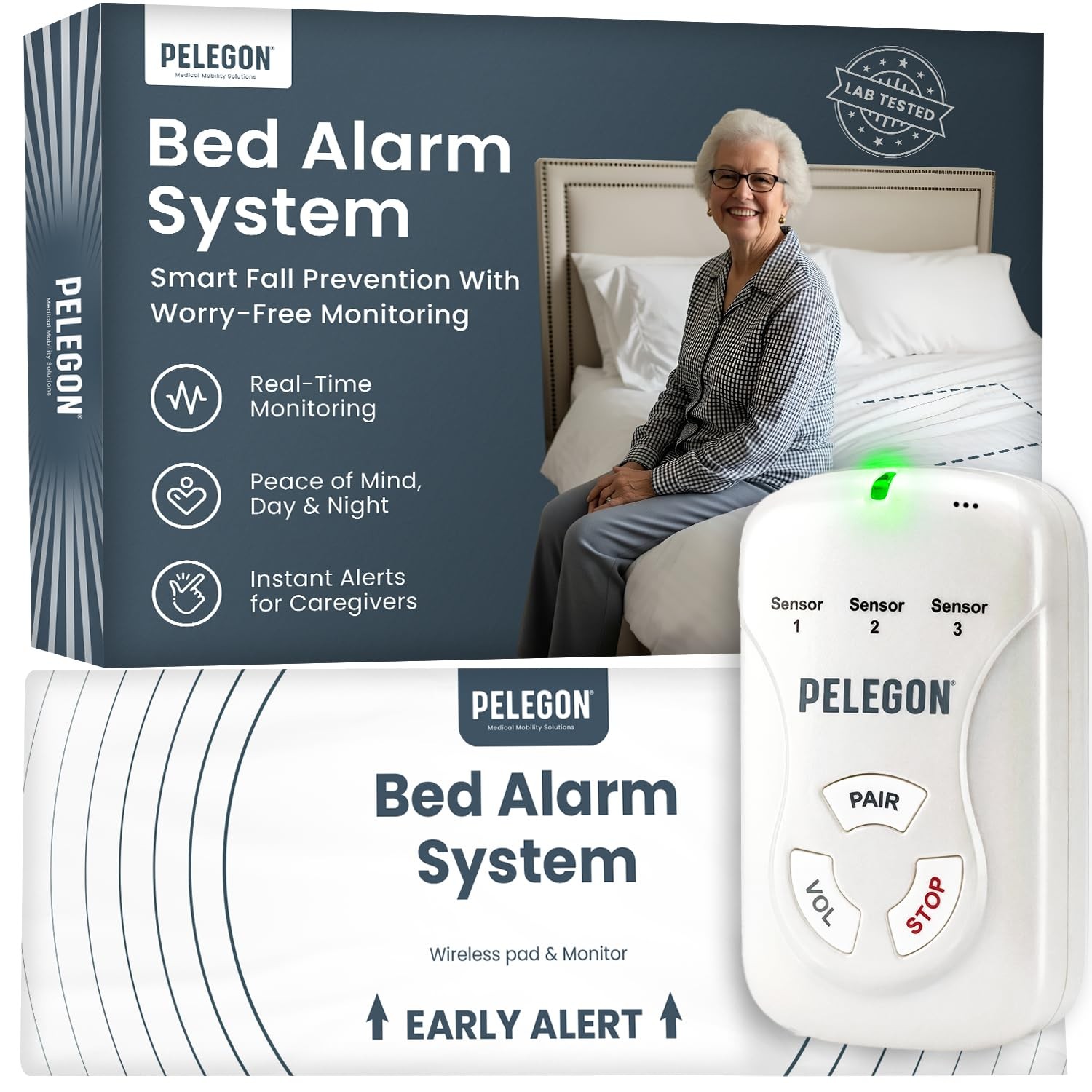 ** NEW Elderly Bed Alarm | Wireless Sensor Pad | Fall Prevention | Pager Alert