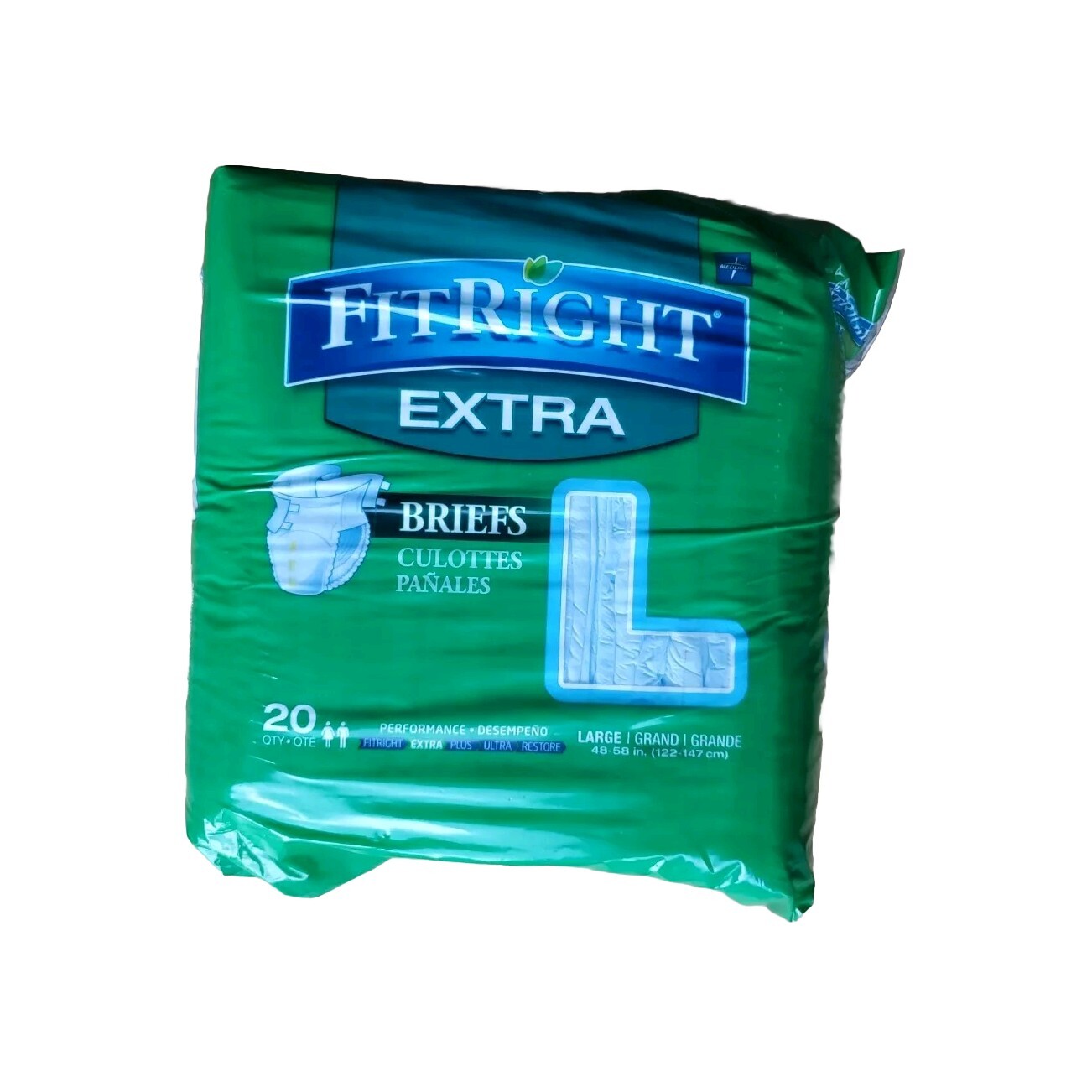 FitRight diaper Extra Adult Briefs Pack of 20 Size Large 48″-58″ D