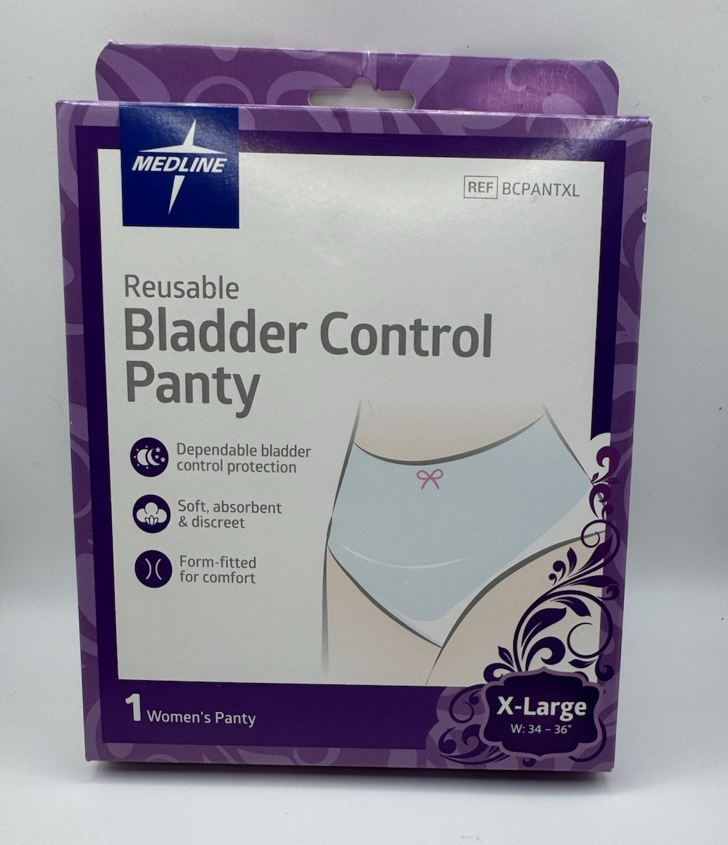 New Medline Reusable Bladder Control Panty White X-Large 34-36″ Waist BCPANTXL