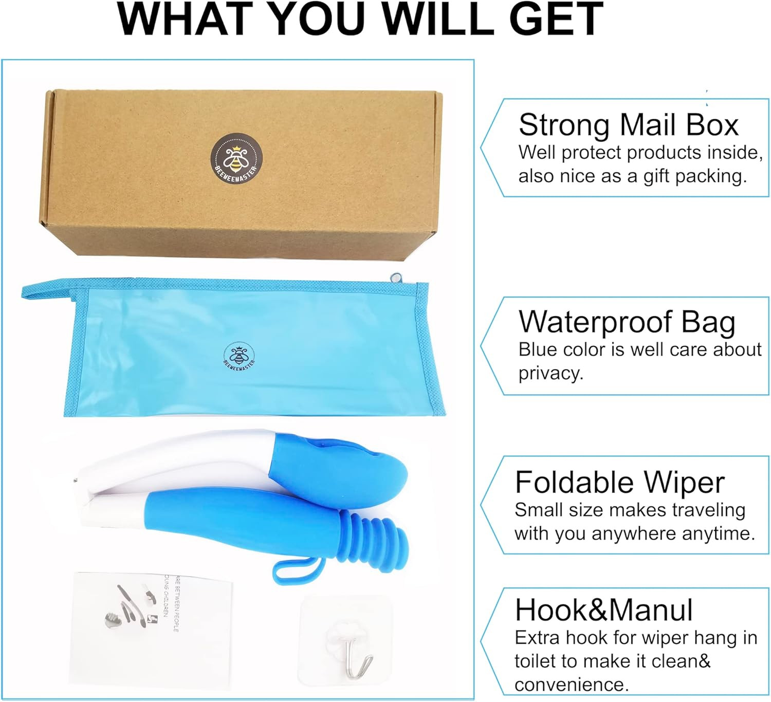 Foldable Long Reach Comfort Wiper for Toilet Paper, Toilet Tissue Aid Butt Wiper
