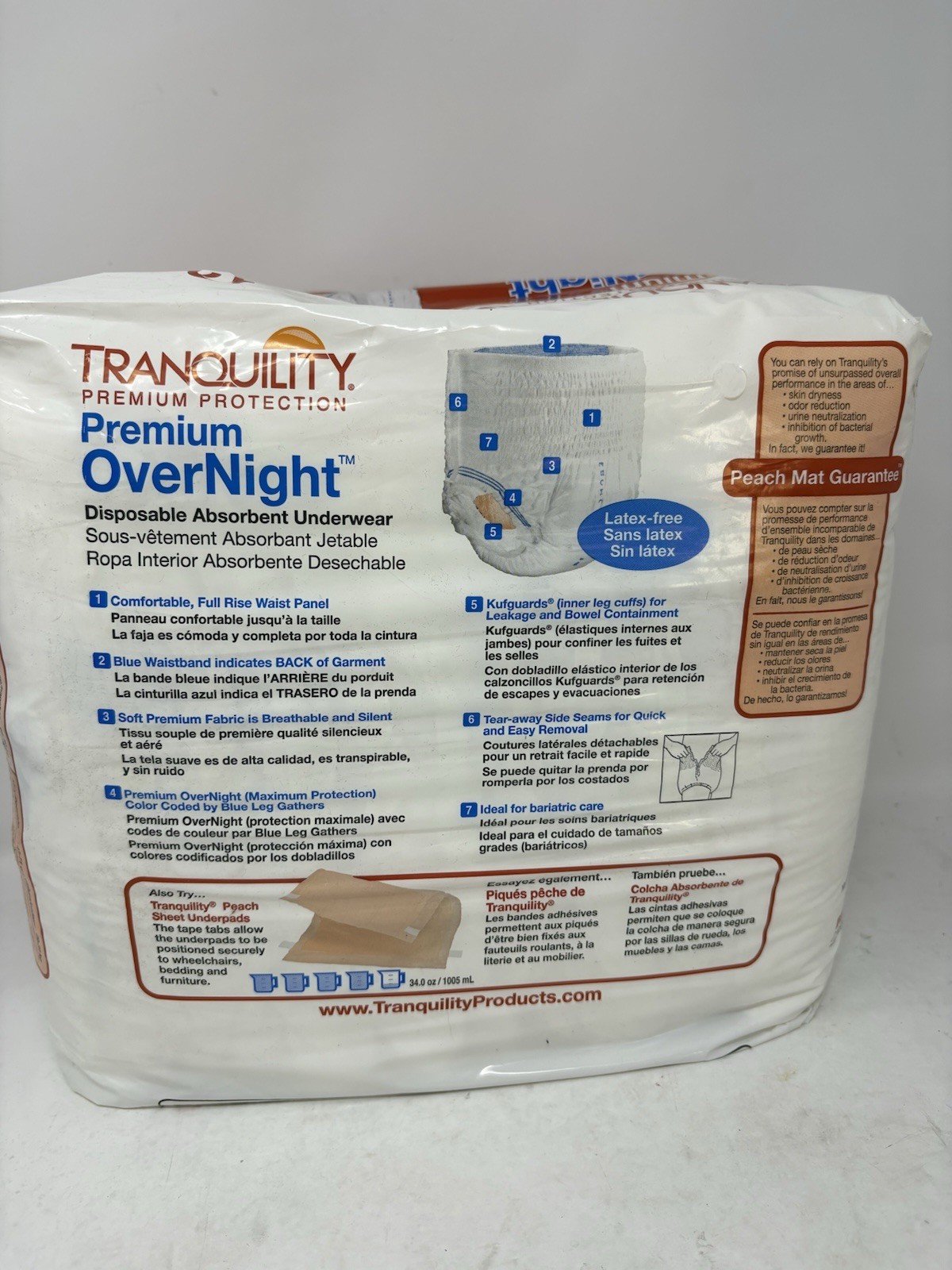 Tranquility Disposable Underwear 2X-Large 62-80″ 12 Ct