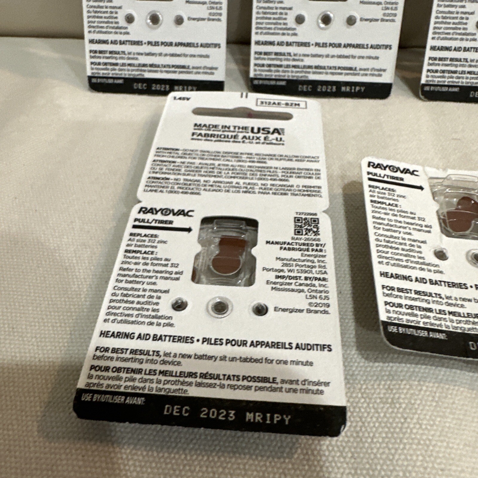 Size 312 Rayovac Extra Advanced Hearing Aid Batteries – 7 Pack 54Pcs