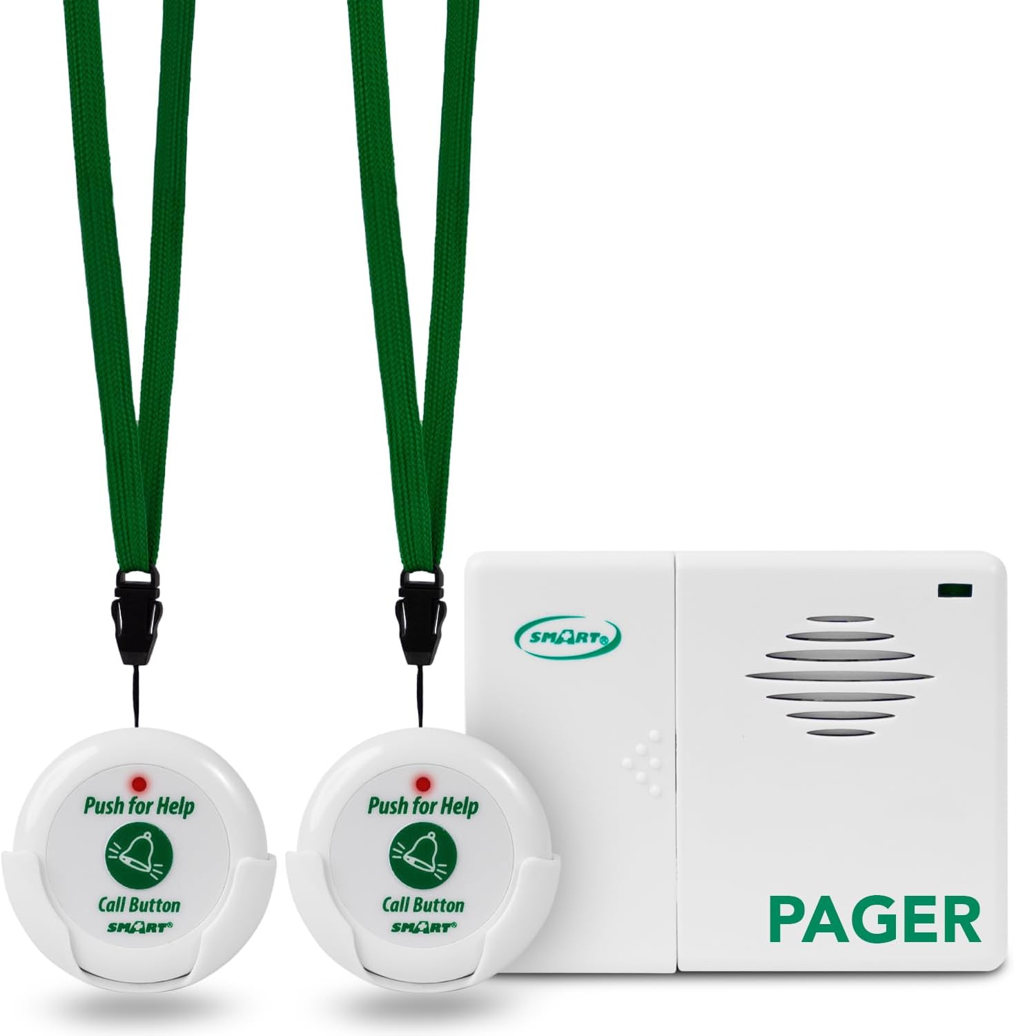 Smart Caregiver Two Call Buttons & Wireless Caregiver Pager for Fall Prevention