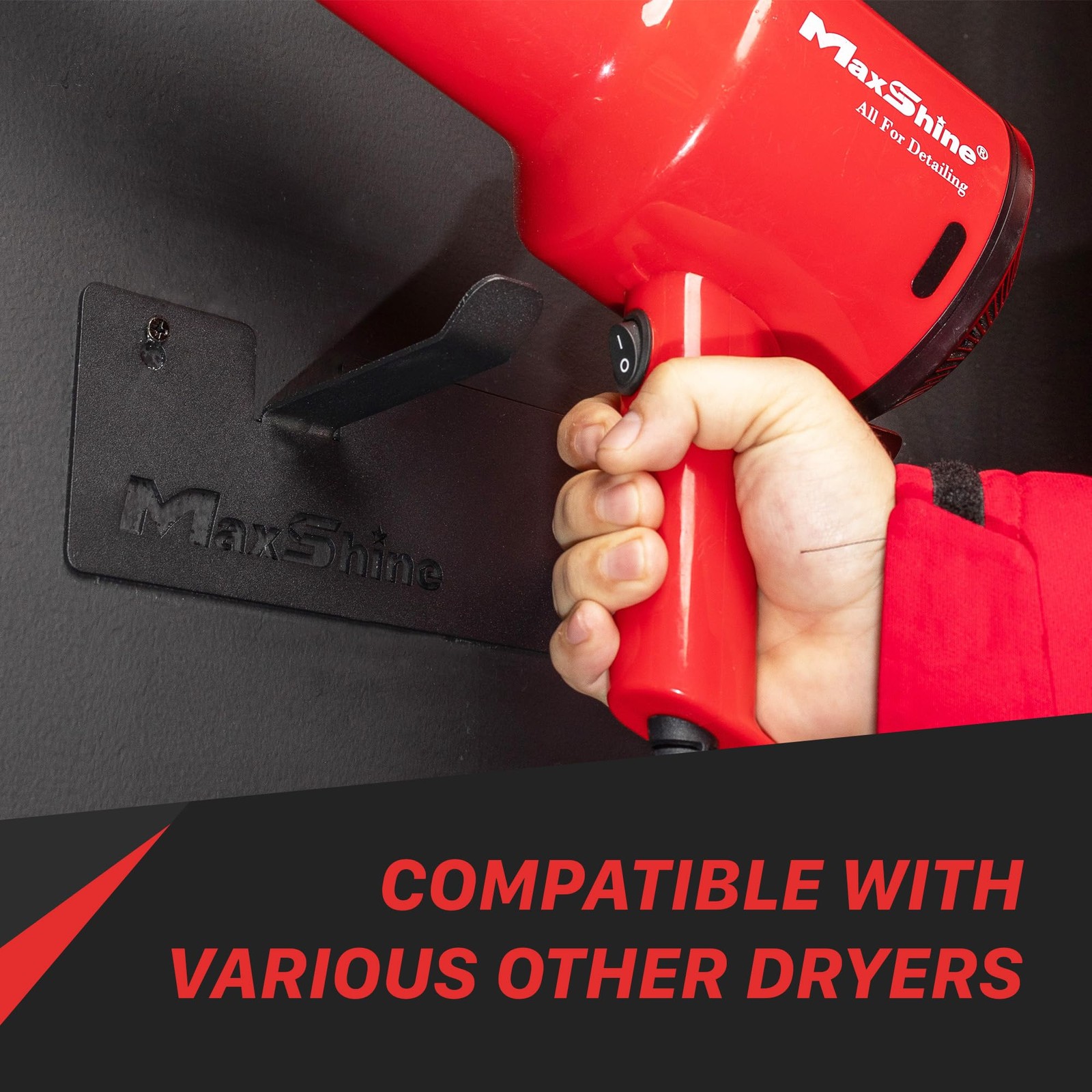 Maxshine Mini Handheld Dryer Holder – Wall-Mounted Holder For Securing Your Car