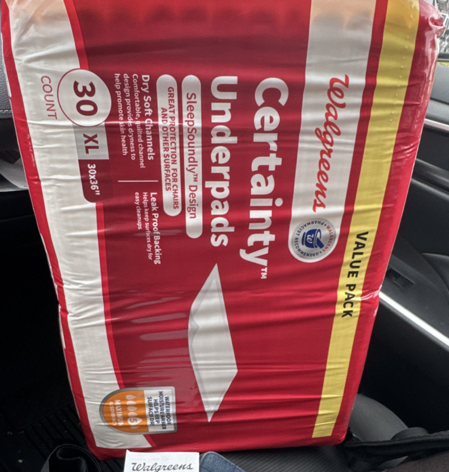 Walgreens Certainty Maximum Absorbency XL Disposable Underpads 30 Ct 30×36″