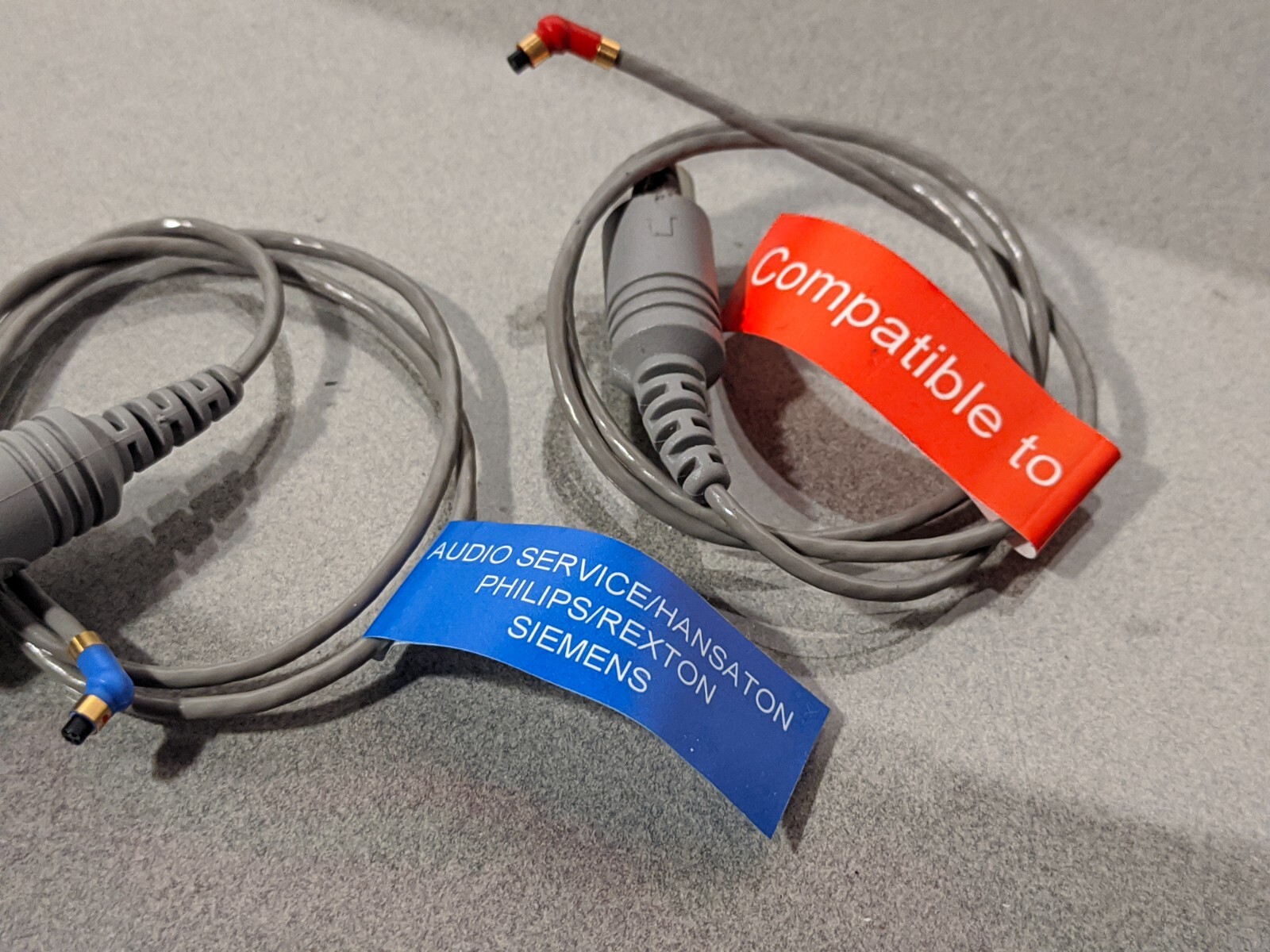 Audioservice Hansaton Philips Rexton Siemens Programming Cable Left & Right Pair