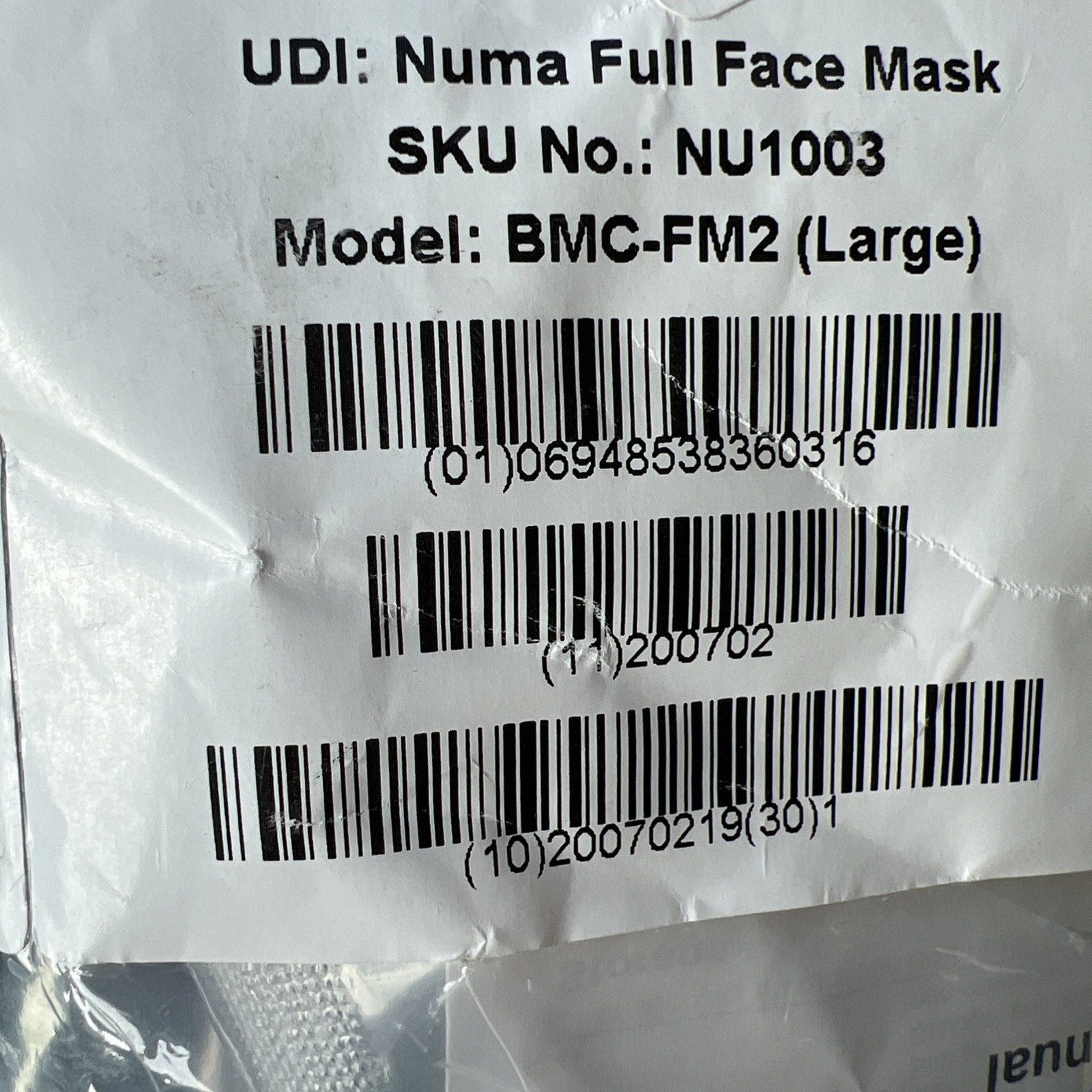 Numa Full Face Mask – Size Large