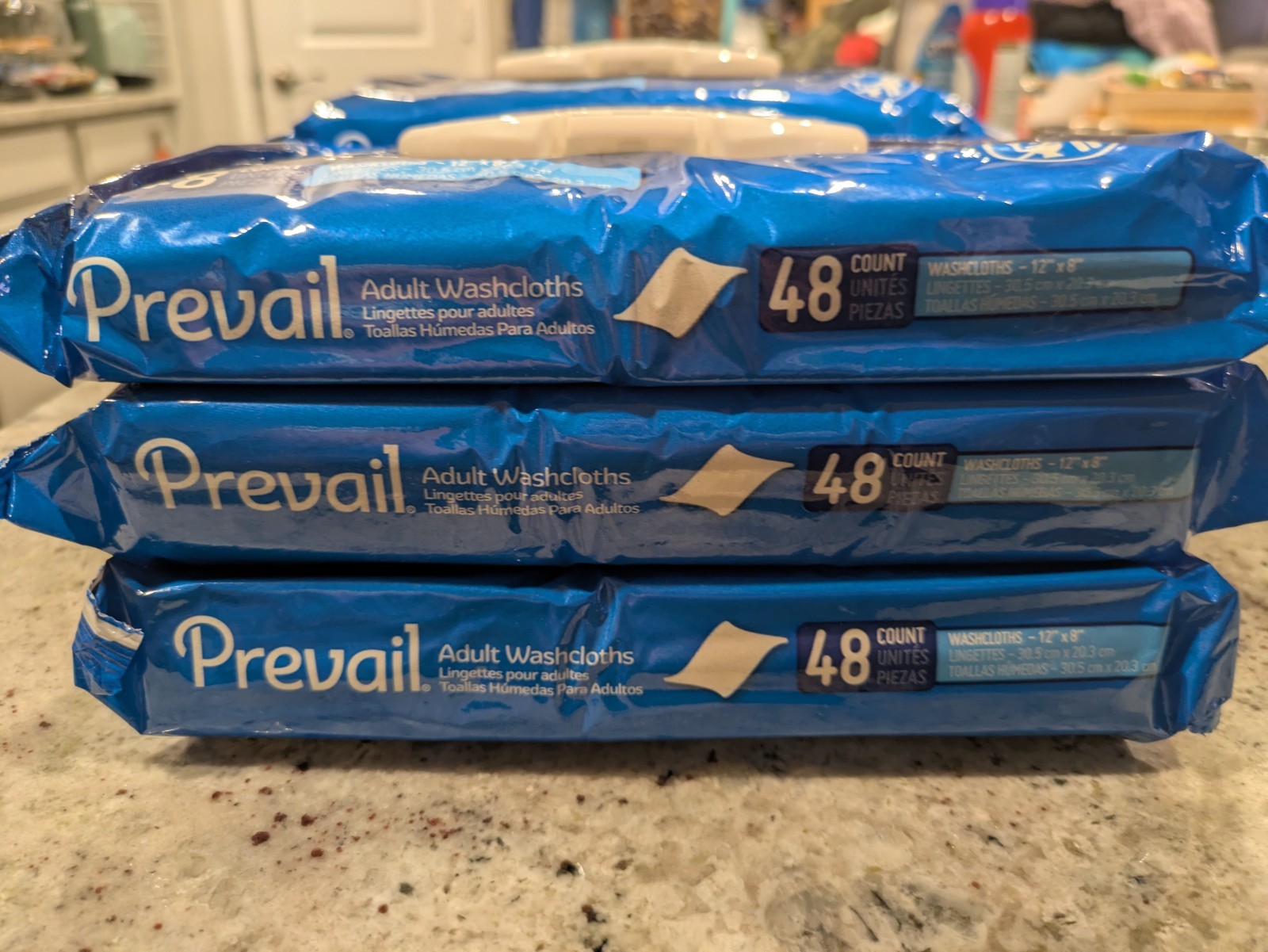 Lot of 9 Prevail Adult Washcloths 48 Ct Each (432 Total) Disp Incontinence Wipes