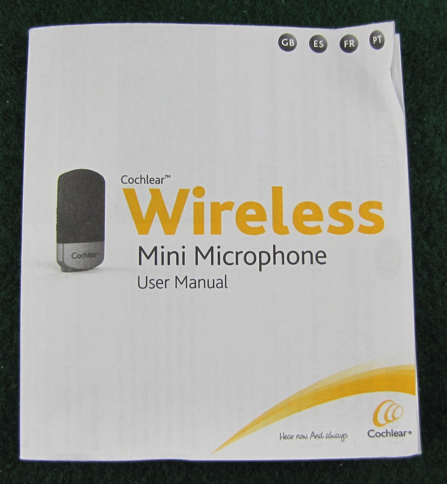 Cochlear Wireless Mini Microphone Model SM-1 Kit w/owner’s manual and all cables