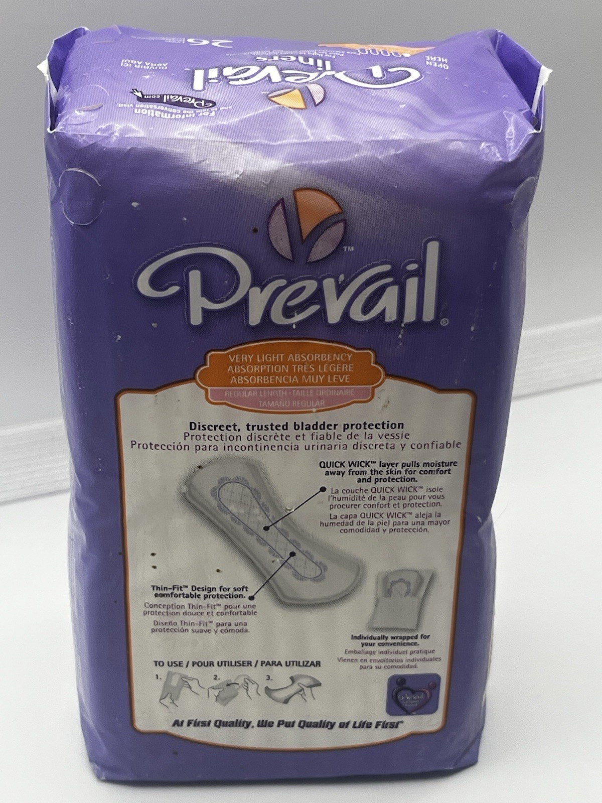 Prevail Liners For Light Absorbency 26 Liners Pads