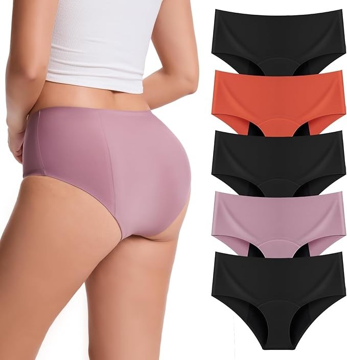 5 Pack High Absorbency Incontinence Underwear for Women Washable Leakproof Panti