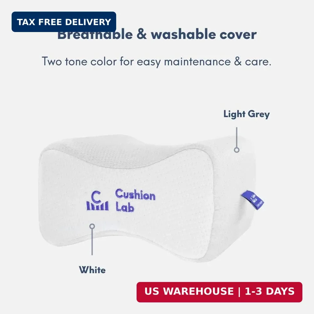 Cushion Lab Extra Dense Orthopedic Knee Pillow for Back Pain Relief, Leg Pain, H