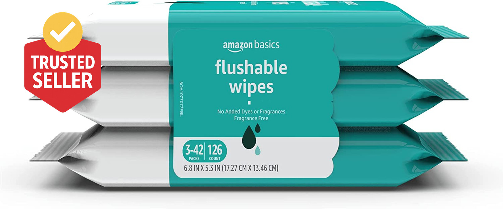 Adult Wet Wipes Flushable Formulated without Fragrance, 126 Count (3 Packs of 42
