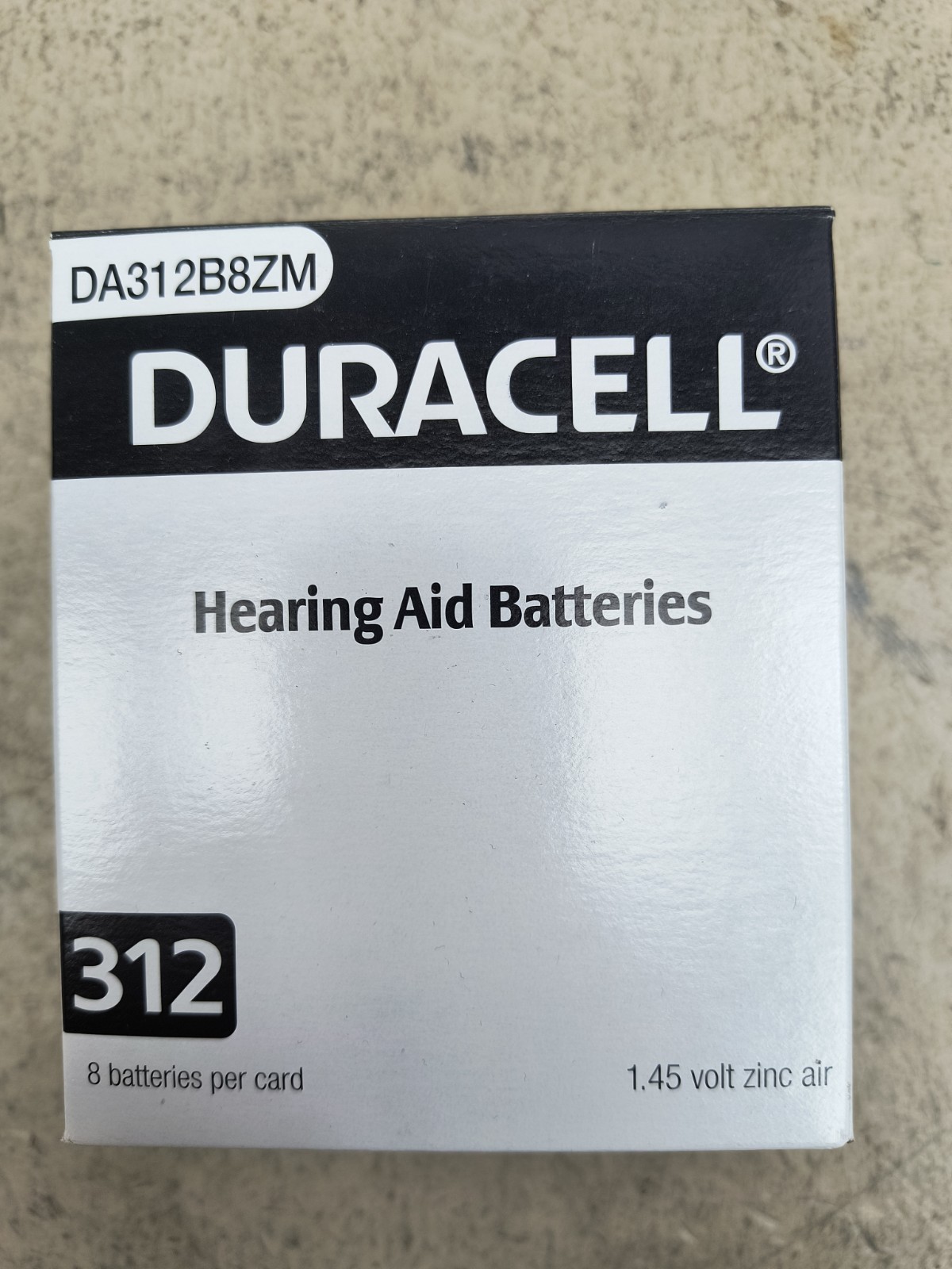 48 Batteries DURACELL #312 ZINC AIR HEARING AID BATTERIES-SIX 8CT/PACKS-DA312B8