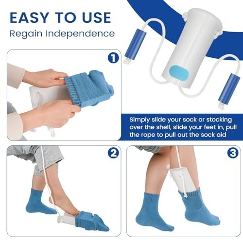 Flexible Sock Aid Kit – Long Rope Sock Puller for Easy On/Off Socks & Stockings