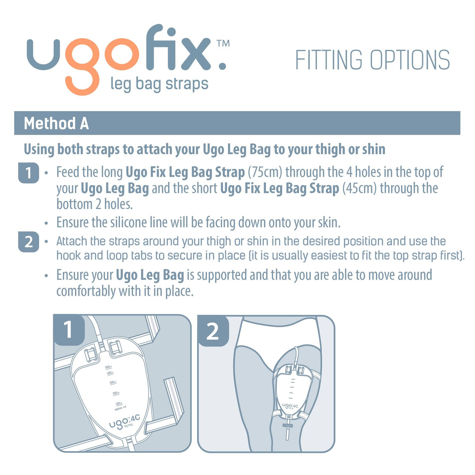Ugo Fix Leg Bag Straps (x10) – Urine Drainage Bag Strap/Catheter Leg Bag Stra…