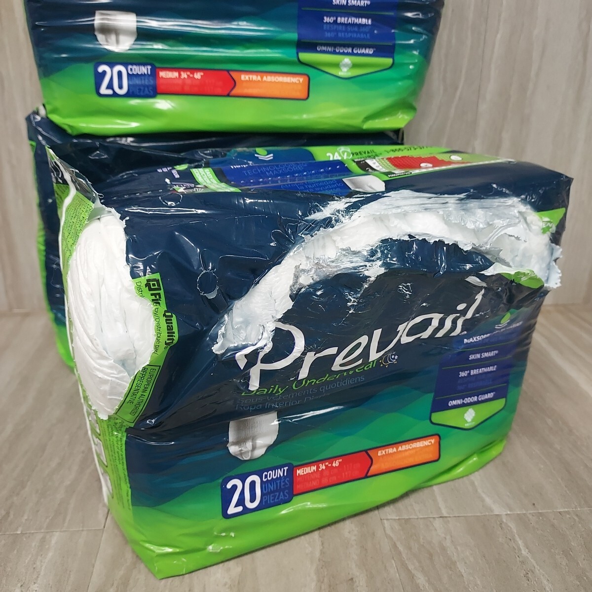 Prevail Adult Unisex Disposable Undies MEDIUM Xtra Absorb Pull On Case 60 Torn