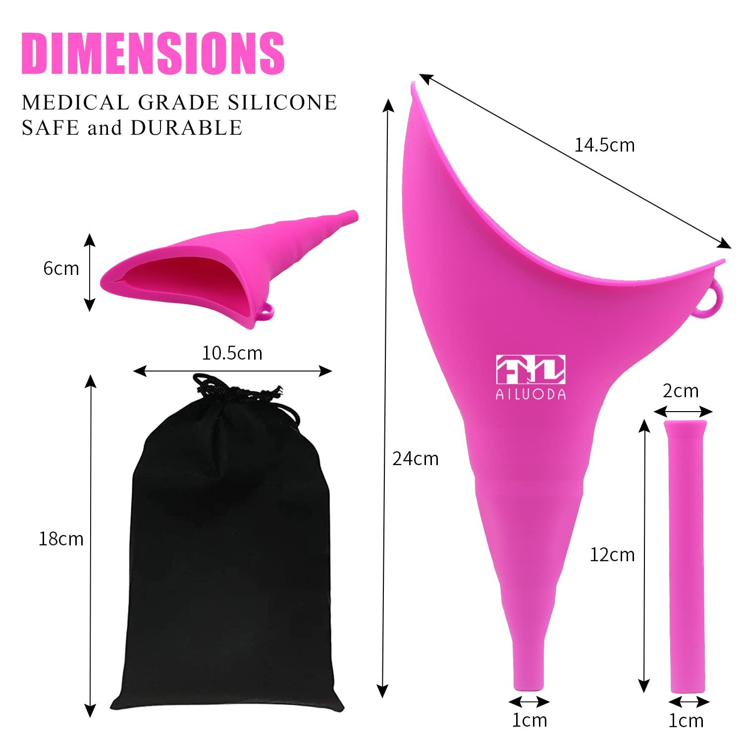 Female Portable Urinal for Women,Women to Pee Standing Up,Reusable Female Uri…