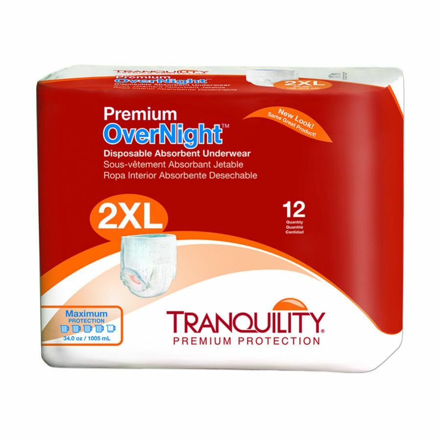 Tranquility Premium OverNight Pull On Underwear, 2X-Large 62-80in – 24/Pack