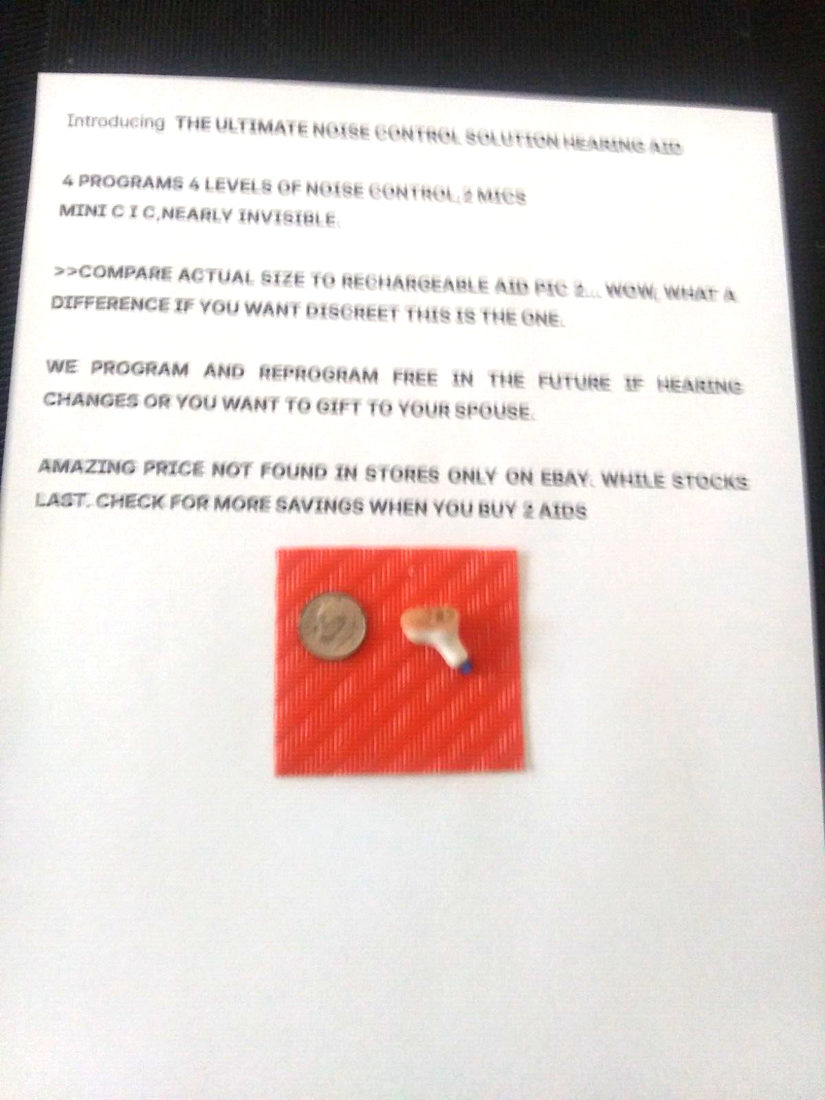 Advanced PROGRAMMABLE DIGITAL HEARING AID 4 programs 4 levels noise control