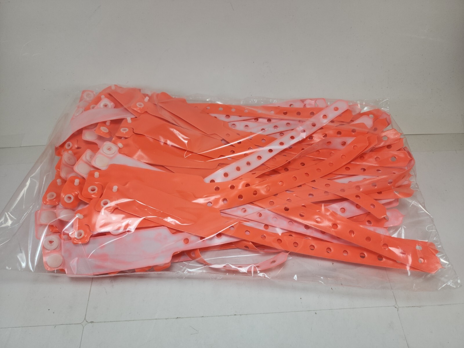 Lot of 100 Adult Plastic Orange Write-on I.D. Wristbands – FREE SHIPPING