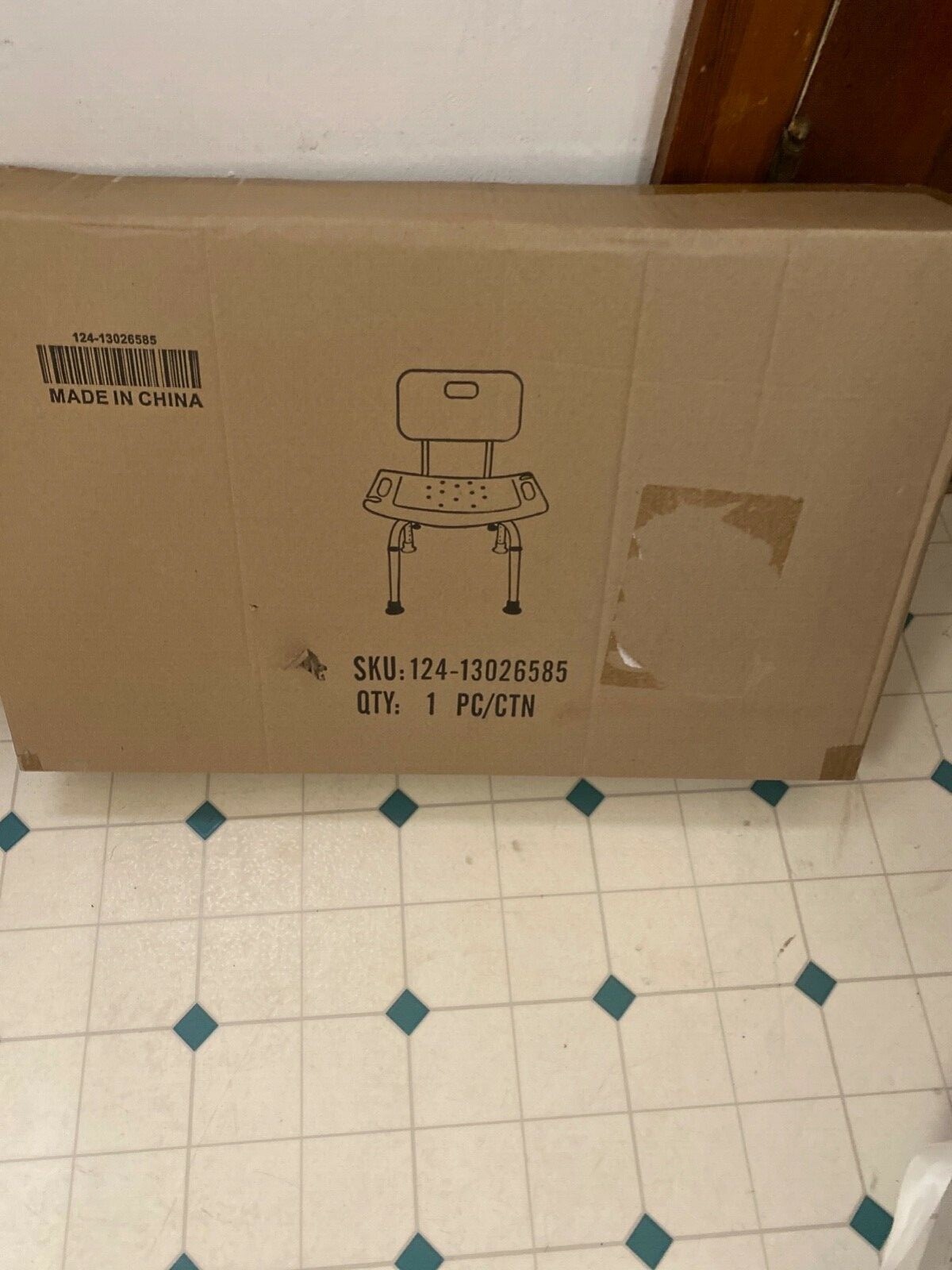 New in Box Medical Bathroom Safety Shower Tub Bench Chair with Back, Gray
