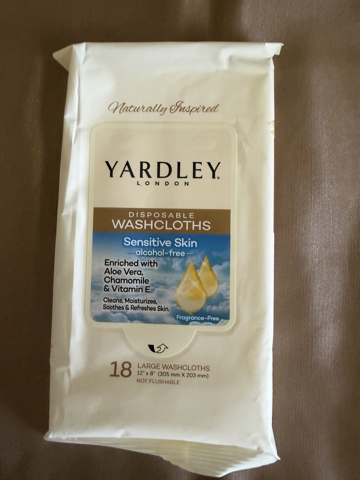 Yardley London Disposable Washcloths 18ct Large Wipes Sensitive Skin