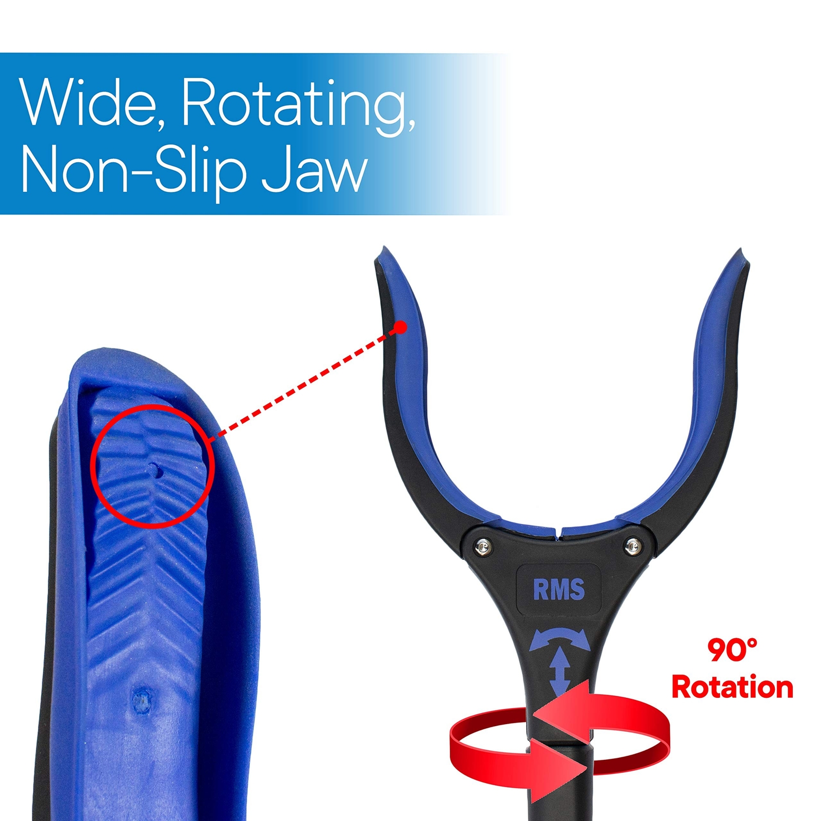 RMS 34 Inch Extra Long Reacher Grabber – Foldable Gripper and Reaching Tool w…