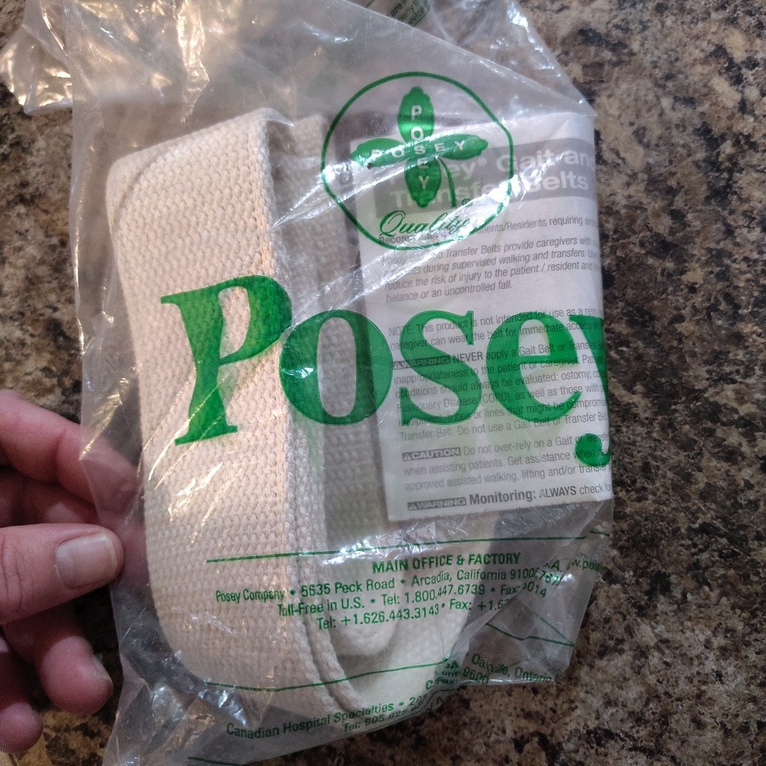 POSEY TRANSFER GAIT BELT 6524 MEDICAL HOSPITAL NURSING ASSIST STRAP 52″ L White