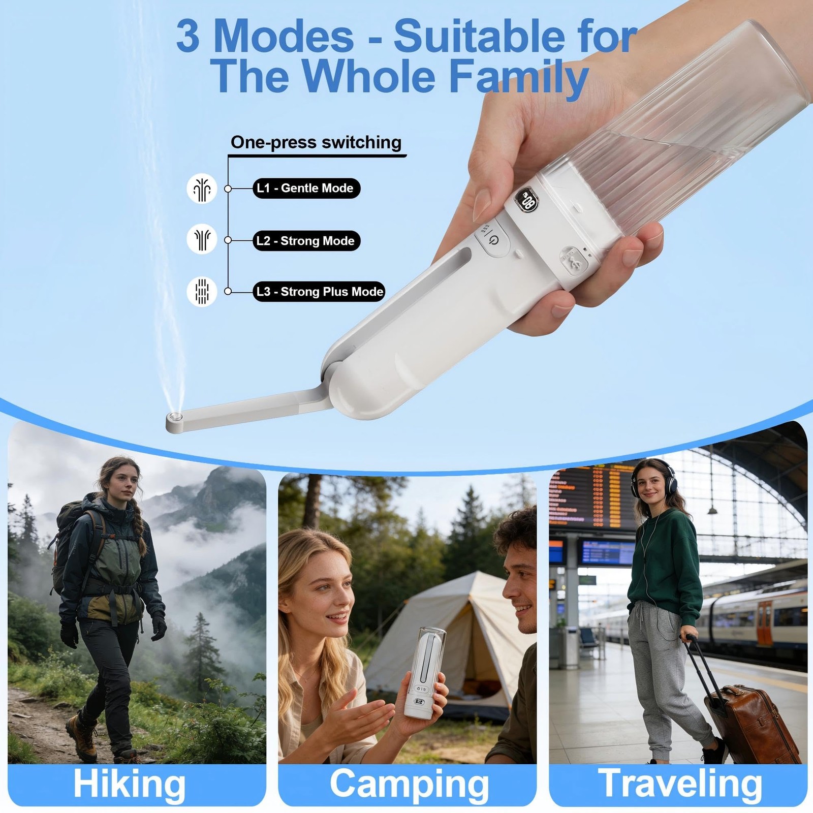 Aovikood Electric Portable Bidet Toilet Aids Wiper Tool Set White