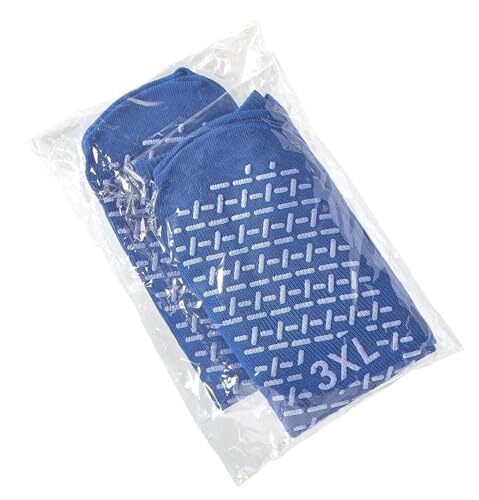 3 pairs Single Tread Non-Skid (3XL) Bariatric Comfort Safety Socks Blue